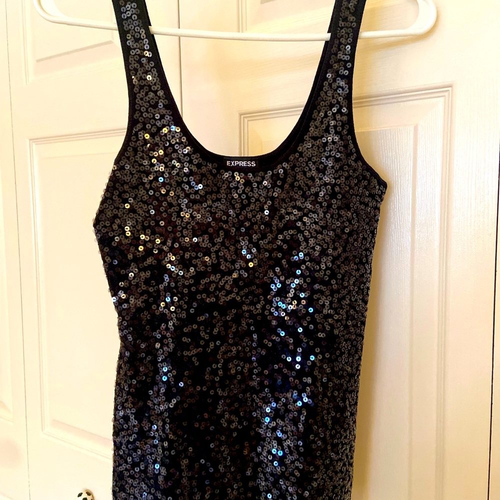 Express Black Sequin Tank